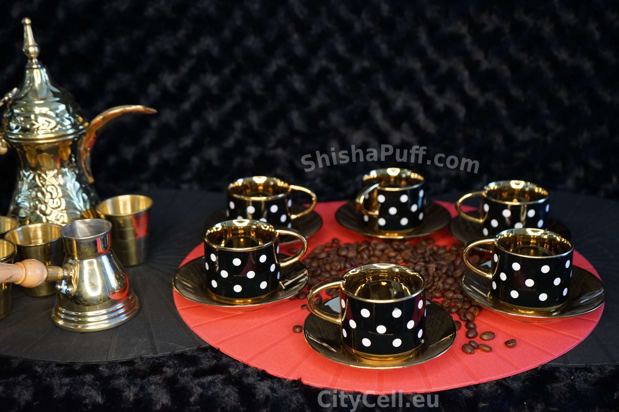 Oriental Coffee Set Black Dots SF04